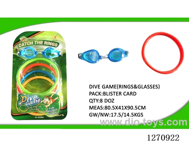 4 diving rings + diving goggles