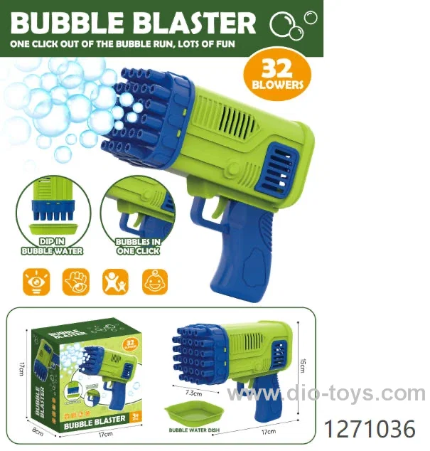 32 holes electric bubble gun toy in color box