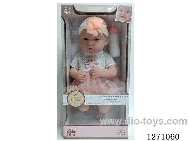 14-inch Full Vinyl Newborn Doll, with Bottle, No IC, No Function
