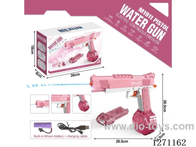1911 Water Gun Light Electric Drum Version (Lithium Battery Data Cable + 1 Drum + 1 Magazine) (Battery Included)