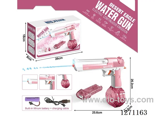 Desert Eagle Water Gun Light Electric Drum Version (with Lithium Battery Data Cable + 1 Drum + 1 Magazine) (Battery Included)