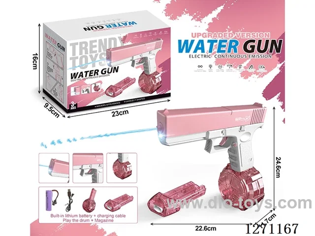Upgraded Light Version Glock Drum Version Electric Water Gun (with Lithium Battery Data Cable + 1 Drum + 1 Magazine) (Battery Included)