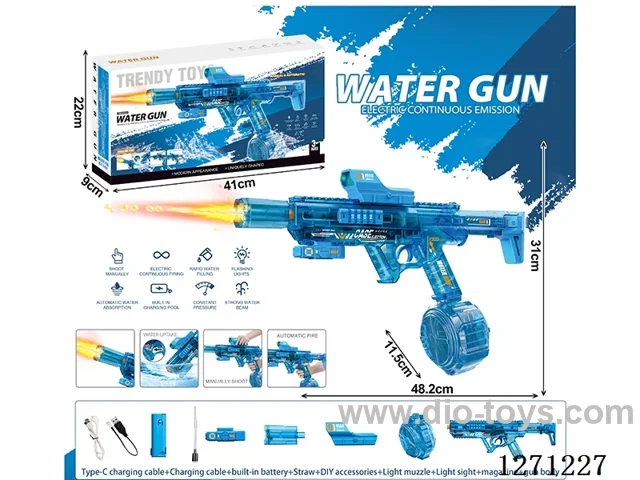 Big Red Tiger Flame Version Fully Automatic Water Gun Blue (Battery Included)