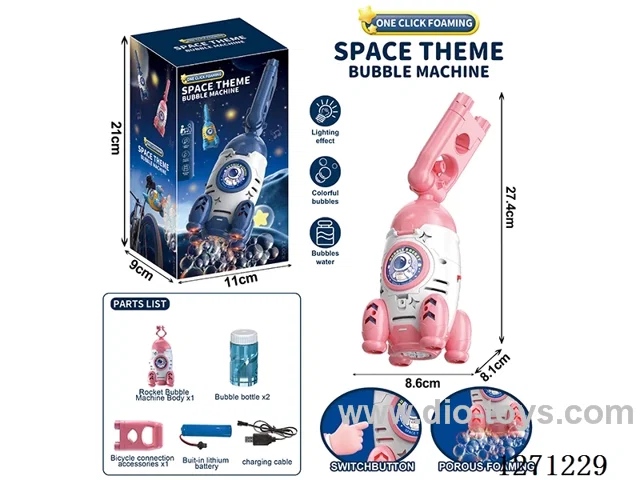Rocket Propeller Fully Automatic Bubble Machine with 2 Bottles of 50ML Bubble water (Battery Included)