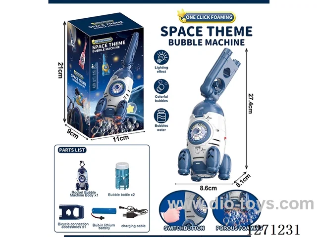 Rocket Propeller Fully Automatic Bubble Machine with 2 Bottles of 50ML Bubble water (Battery Included)