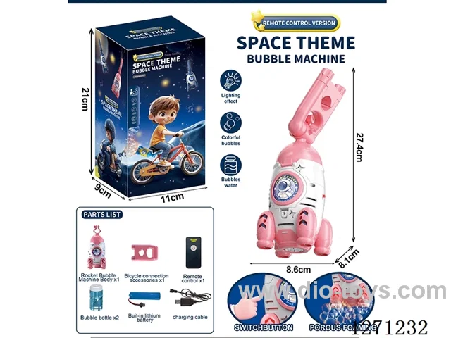 Rocket Propeller Fully Automatic Bubble Machine with 2 Bottles of 50ML Bubble water (Battery Included)