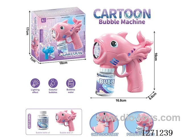 Cartoon Dolphin Fully Automatic Bubble Maker with 1 Bottle of 70ML Bubble water (Battery Not Included)