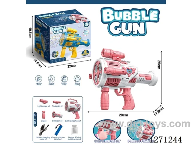 Four-Cylinder Premium Fully Automatic Bubble Machine (90ML Bubble water *2) (Battery Included)