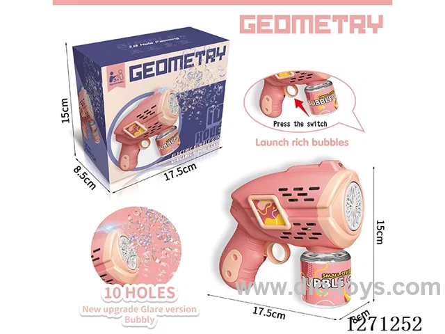Fully Automatic Geometric Bubble Gun (90ML Bubble water*1) (Battery Not Included)
