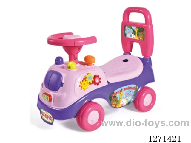 Little Lion Free Wheel Car (BB Whistle Steering Wheel) with Music, DIY Sticker