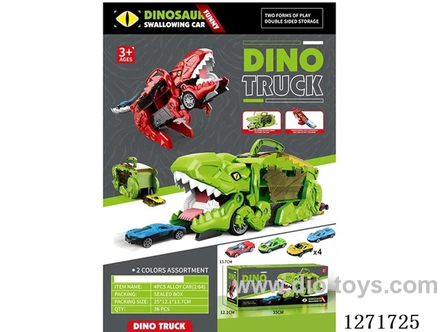 Dinosaur Devourer Track Storage Car (includes 4 Free Wheel Alloy Cars)
