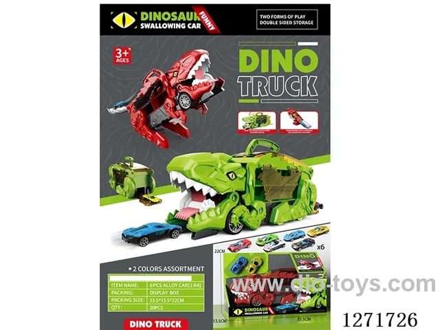 Dinosaur Devourer Track Storage Car (includes 6 Free Wheel Alloy Cars)
