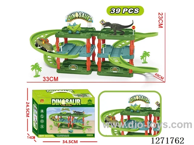 39PCS Electric Tracked Parking Lot Set - 3 Layers