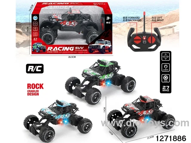 27Mhz 4 ch rc climbing car with light，not include battery
