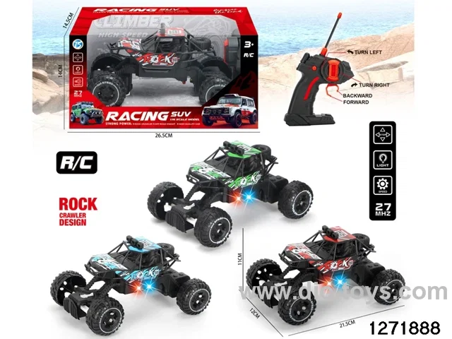 27Mhz 4 ch rc climbing car with light，not include battery