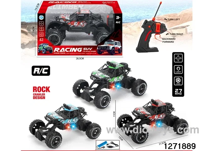 27Mhz 4 ch rc climbing car with light，include battery
