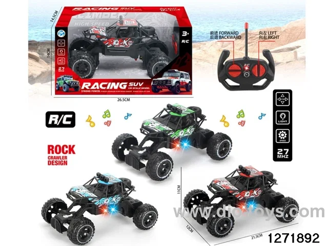 27Mhz 4 ch rc climbing car with light，not include battery