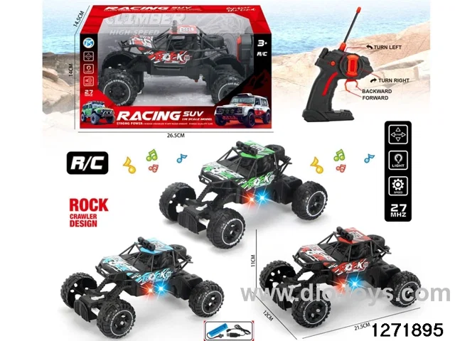 27Mhz 4 ch rc climbing car with light，include battery