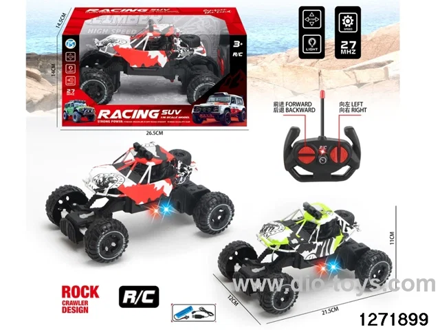 27Mhz 4 ch rc climbing car with light，include battery