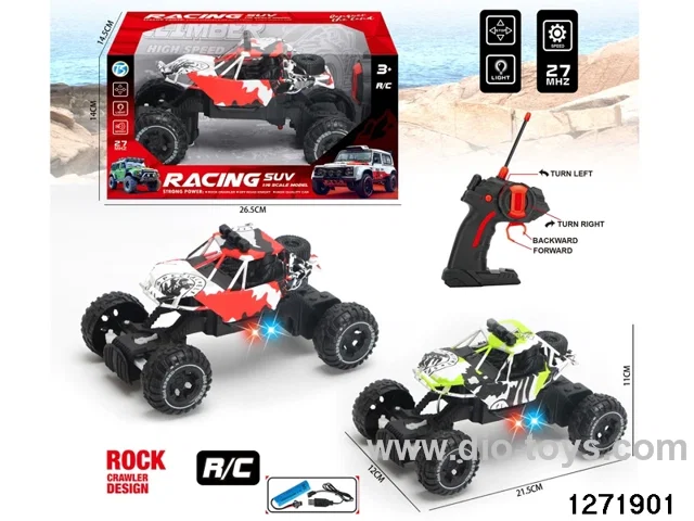 27Mhz 4 ch rc climbing car with light，include battery