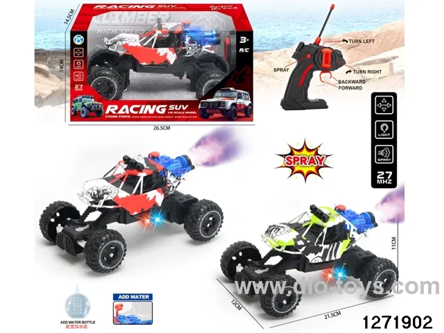 27Mhz 5 ch rc spray climbing car with light，not include battery