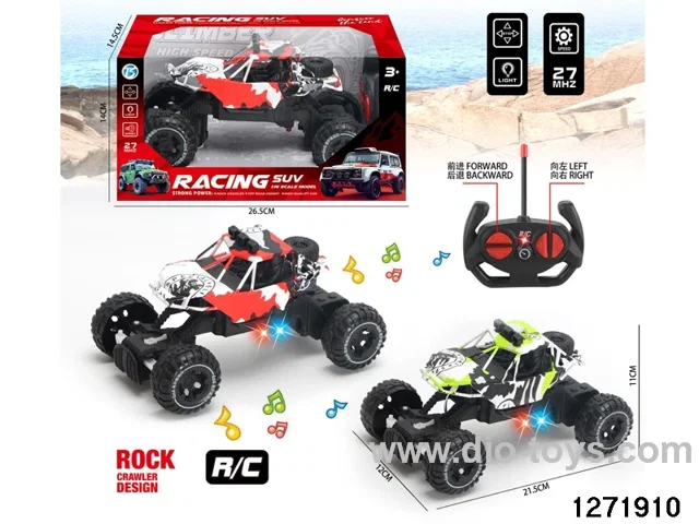 27Mhz 4 ch rc climbing car with light，not include battery