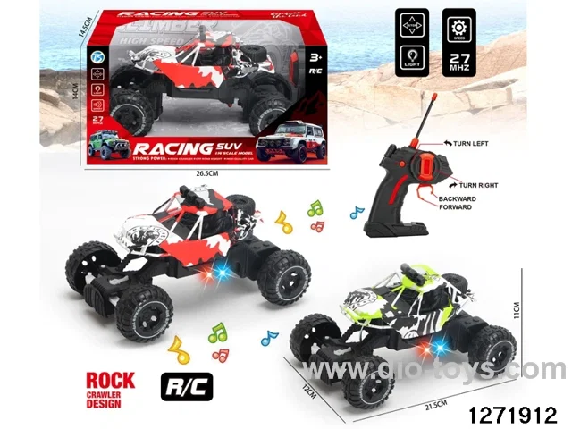 27Mhz 4 ch rc climbing car with light，not include battery