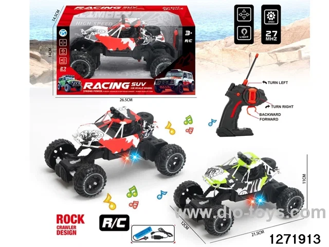 27Mhz 4 ch rc climbing car with light，include battery