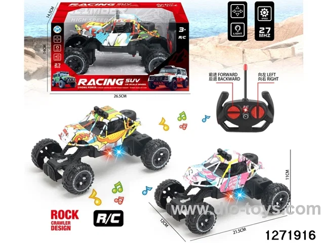 27Mhz 4 ch rc climbing car with light，not include battery