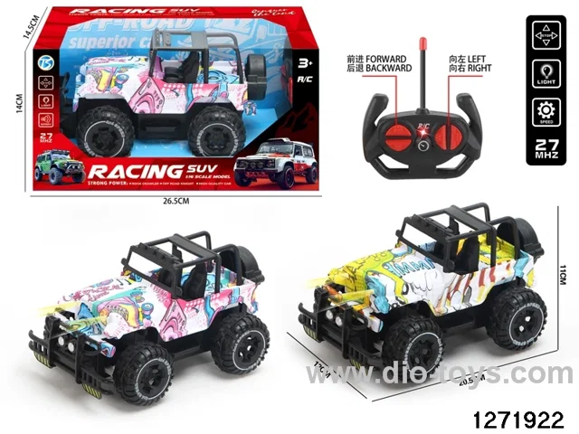 27Mhz 4 ch rc off-road car with light，not include battery