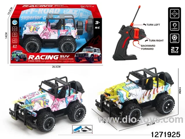 27Mhz 4 ch rc off-road car with light，include battery