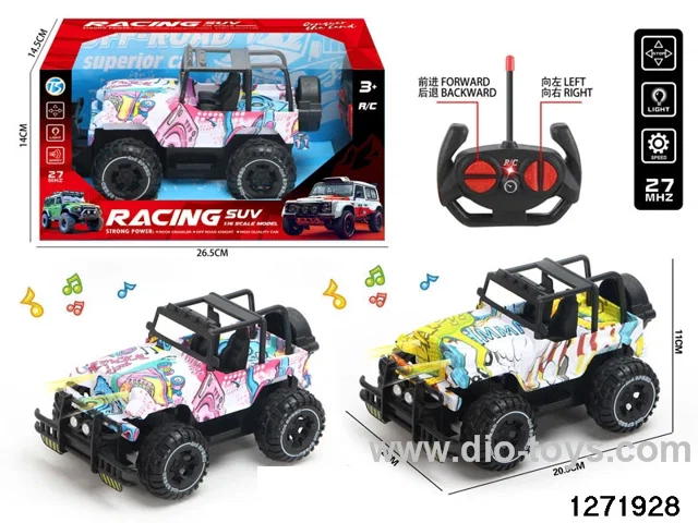 27Mhz 4 ch rc off-road car with light，not include battery