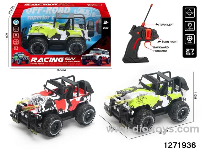 27Mhz 4 ch rc off-road car with light，not include battery