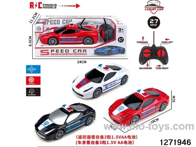 27Mhz 4 ch rc police car，not include battery