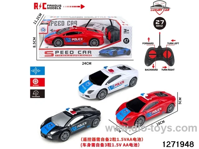 27Mhz 4 ch rc police car，not include battery