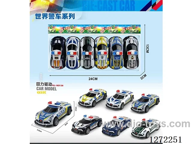 6PCS pull back alloy car (8.1cm)