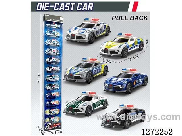 12PCS pull back alloy car (8.1cm)