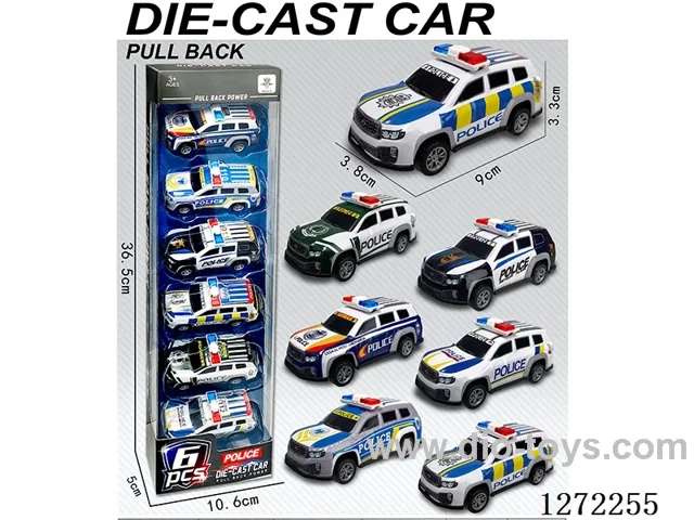 6PCS pull back alloy car (9cm)