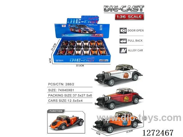 1:36 pull back alloy car 3 colors 12PCS