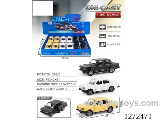 1:36 pull back alloy car 3 colors 12PCS