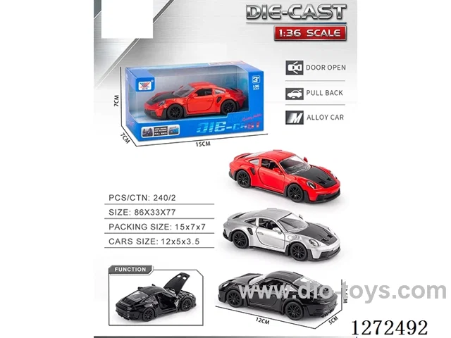 1:36 pull back alloy car 3 colors