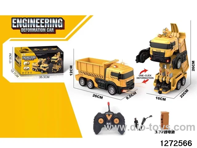 40Mhz 6 ch rc  transformable engineering truck，include battery