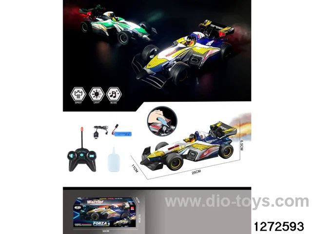 40Mhz rc spray formula car with light，include battery