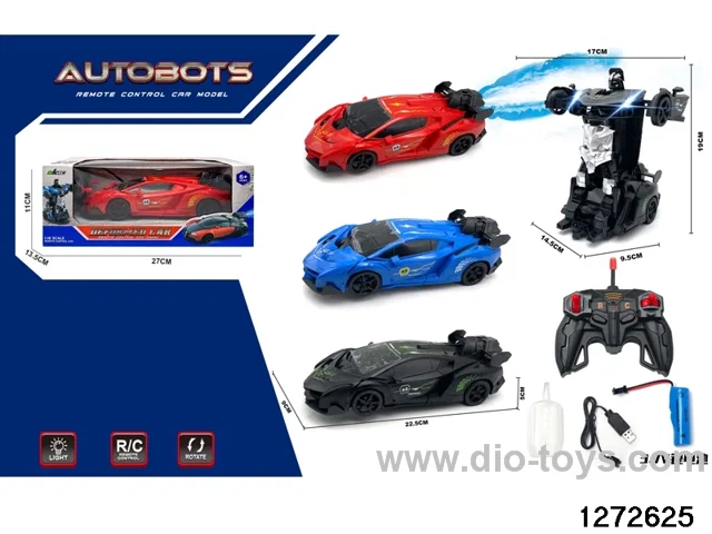 40Mhz 1:18 7 ch rc spray transformable car，include battery