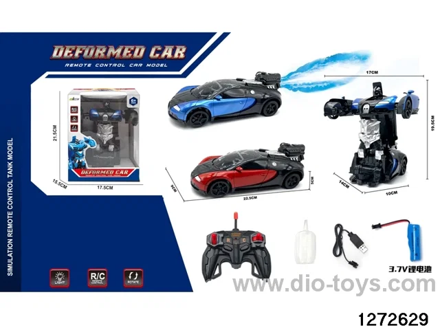 40Mhz 1:18 6 ch rc spray transformable car，include battery