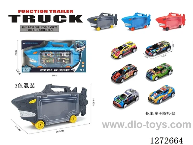 Shark Free Wheel Car + 4 Pull back Alloy cars