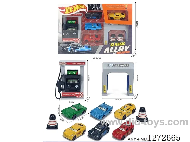 Gas Station Set (4 free wheel alloy cars)