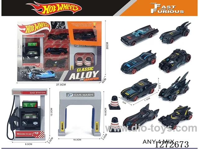 Gas Station Set (4 free wheel alloy cars)