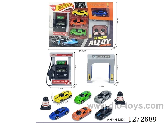 Gas Station Set (4 free wheel alloy cars)