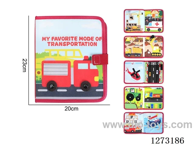 Montessori Early Learning for Kids - Felt Red Car Quiet Book (6 pages)